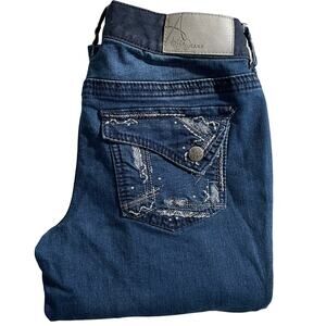 Ariya Jeans Women's Size 7/8 Distressed Skinny Cut Low Rise Stylish Trendy Y2K